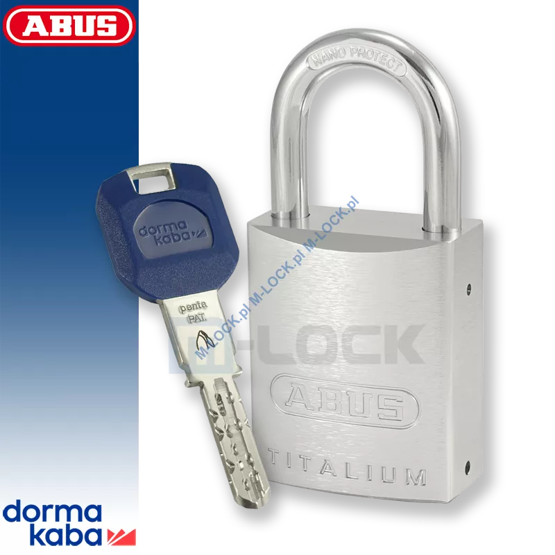 ABUS-86TI-45 TITALIUM / kłódka z wkładką DormaKaba PENTA