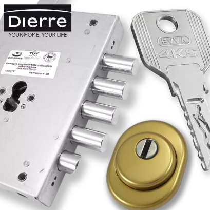 ZESTAW Nr 140B do drzwi Dierre - EVVA 4KS (montaż Warszawa)