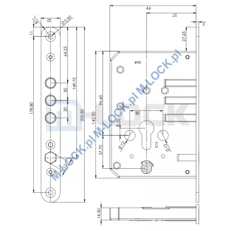 ROM-12-D10-PTZ, zamek - sztywny łańcuch do drzwi PTZ, Stalprodukt, Martom - 4