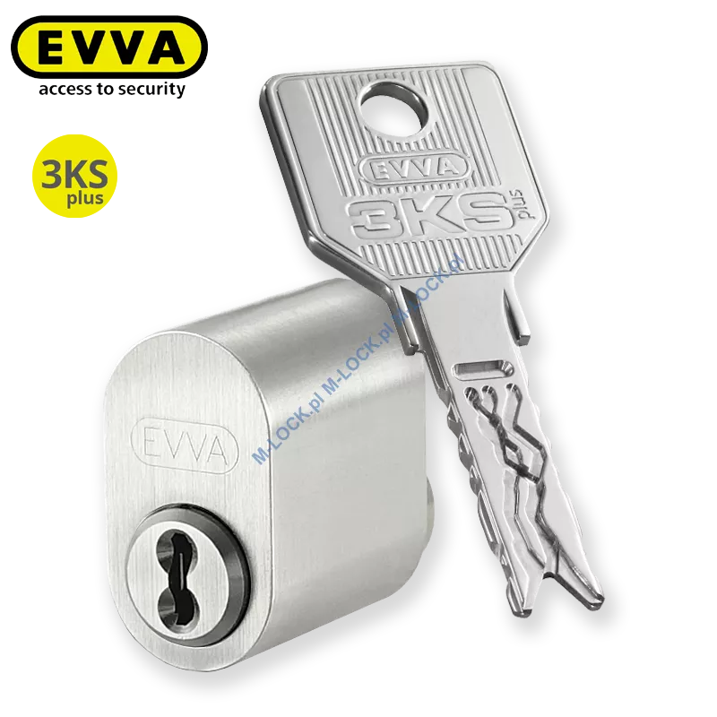 EVVA 3KSP 601N, cylinder owalny (skandynawski), zewnętrzny