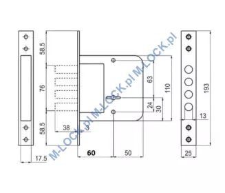 S.A.B. 4540-60N  zamek wpuszczany - 5