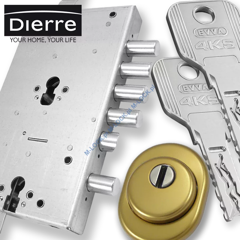 ZESTAW Nr 240B do drzwi Dierre - EVVA 4KS (montaż Warszawa)