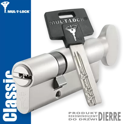 MUL-T-LOCK Classic 31/50G1NN (81 mm), wkładka patentowa z gałką do drzwi Dierre
