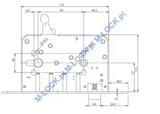 ROM-C5-JR HUZAR, zamek główny do drzwi JAKRA - 4