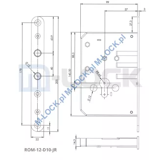 ROM-12-D10-JR, zamek dodatkowy do drzwi JAKRA - 4