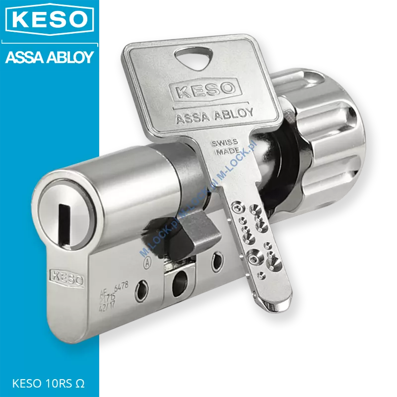 KESO 10RS Omega 30/30G1NN (60 mm), wkładka patentowa z gałką