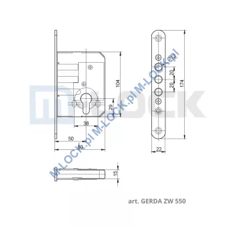 GERDA ZW-550N, zamek dodatkowy-wpuszczany - 4