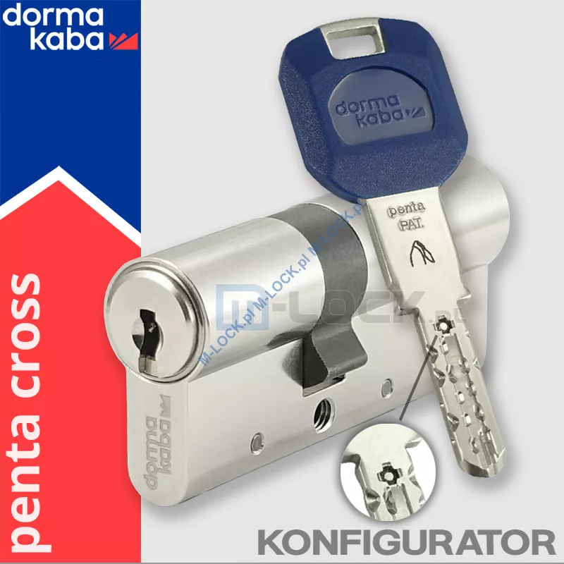 DormaKaba PENTA CROSS, wkładka patentowa (konfigurator)