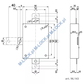 MOTTURA 30.650 zamek rozporowy na klucz typu POMPA z zatrzaskiem - 11