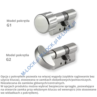 KESO 10RS Omega 45/45G2NN (90 mm), wkładka patentowa z pokrętłem - 6