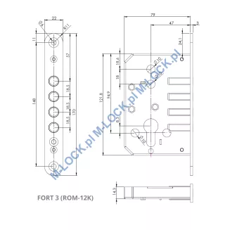 FORT 3 (ROM 12K), zamek dodatkowy do drzwi Juwent, OK-BUD, La Porte - 4