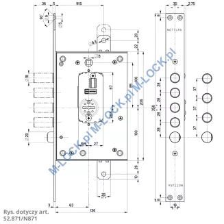 MOTTURA 52.871 zamek centralny-rozporowy - 2