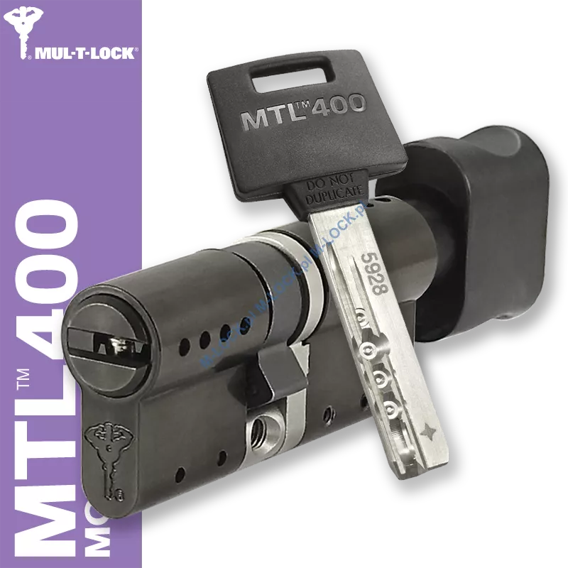 MUL-T-LOCK MTL 400 Modular / Classic PRO 31/40G2NB (71 mm), wkładka patentowa z pokrętłem - black nickel