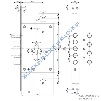 MOTTURA 85.782, zamek jednopunktowy na wkładkę (bez funkcji klamki) - 2