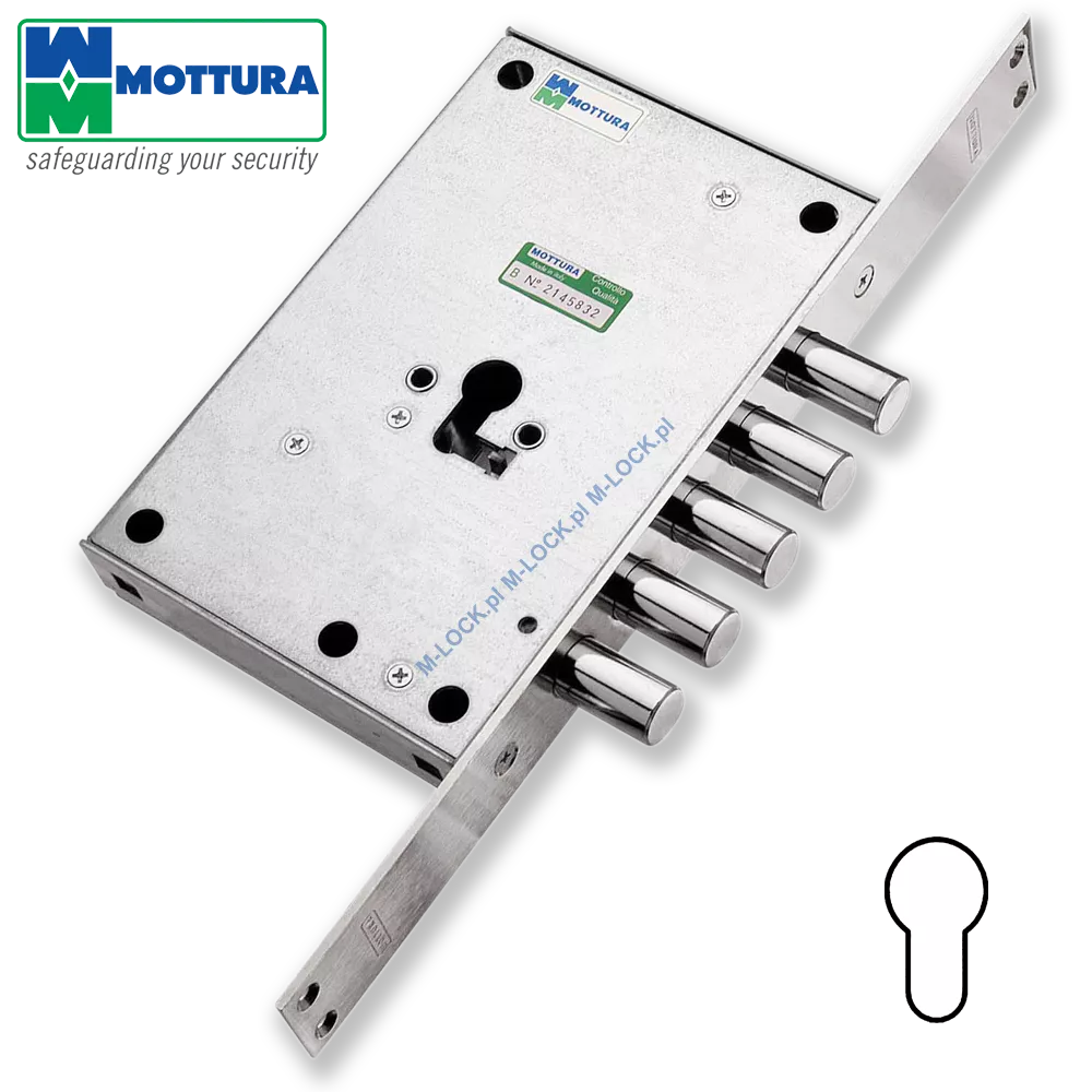 MOTTURA 85.782, zamek jednopunktowy na wkładkę (bez funkcji klamki)
