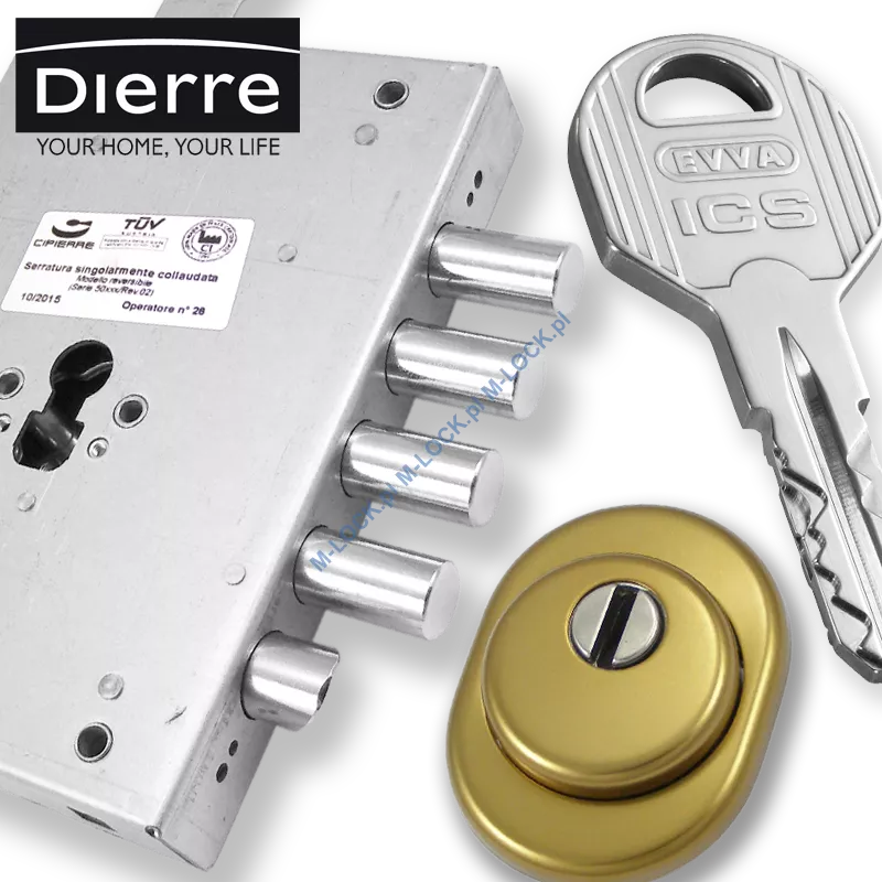 ZESTAW Nr 135B do drzwi Dierre - EVVA ICS (montaż Warszawa)