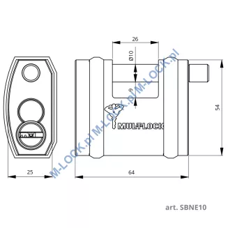 MUL-T-LOCK Interactive+ SBNE10, kłódka hartowana - 5