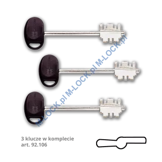 MOTTURA 20.517 zamek na klucz dwupiórowy z zatrzaskiem - 4