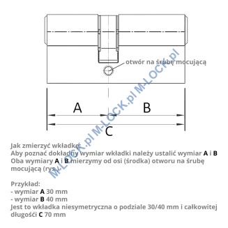 KESO 10RS Omega 45/45G1NN (90 mm), wkładka patentowa z gałką - 7