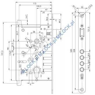 STARK-2A (ROM 8), zamek do drzwi Juwent, La Porte, OK-BUD - 4