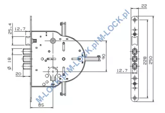 RB 603N, zamek do drzwi MULTI-DOOR, KEY-LOCK, WITEX - 4
