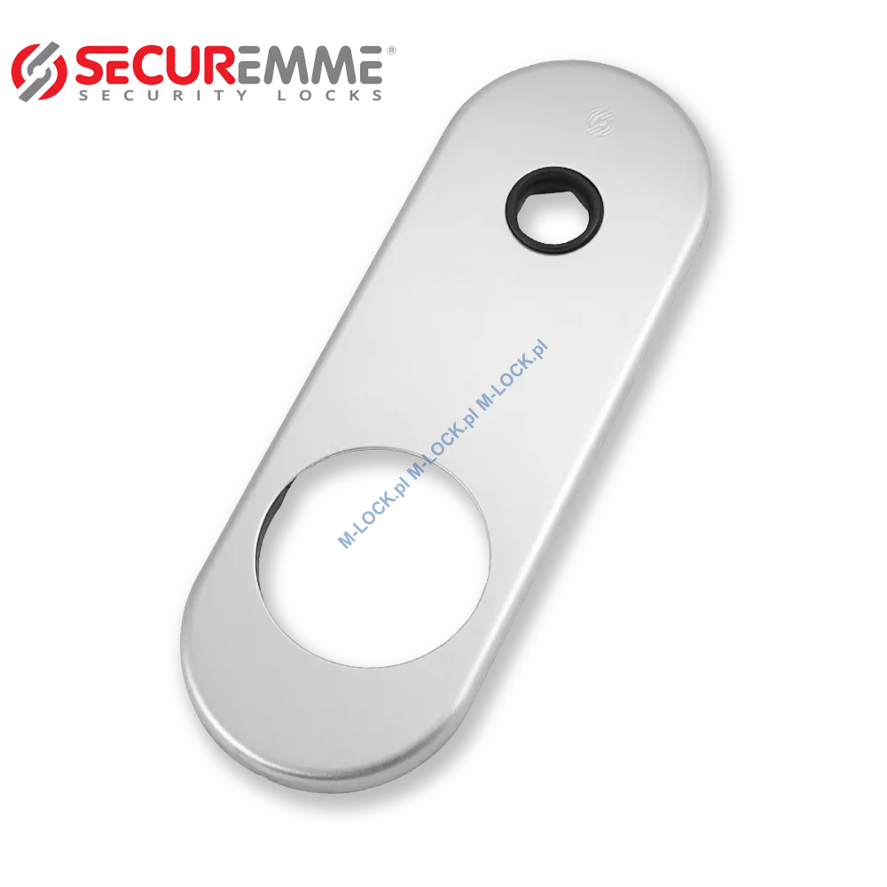 SECUREMME 0385-AA, szyld długi na defender 50 mm, chrom matowy