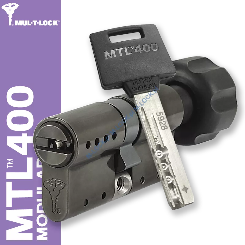 MUL-T-LOCK MTL 400 Modular / Classic PRO 31/31G3NB (62 mm), wkładka patentowa z pokrętłem - black nickel