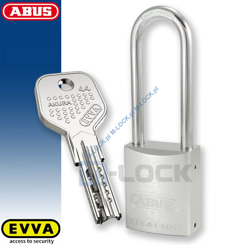 ABUS-86TI-45/HB80 TITALIUM / kłódka z wkładką EVVA AKURA 44