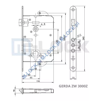 GERDA ZW-3000Z, zamek główny-wpuszczany - 4