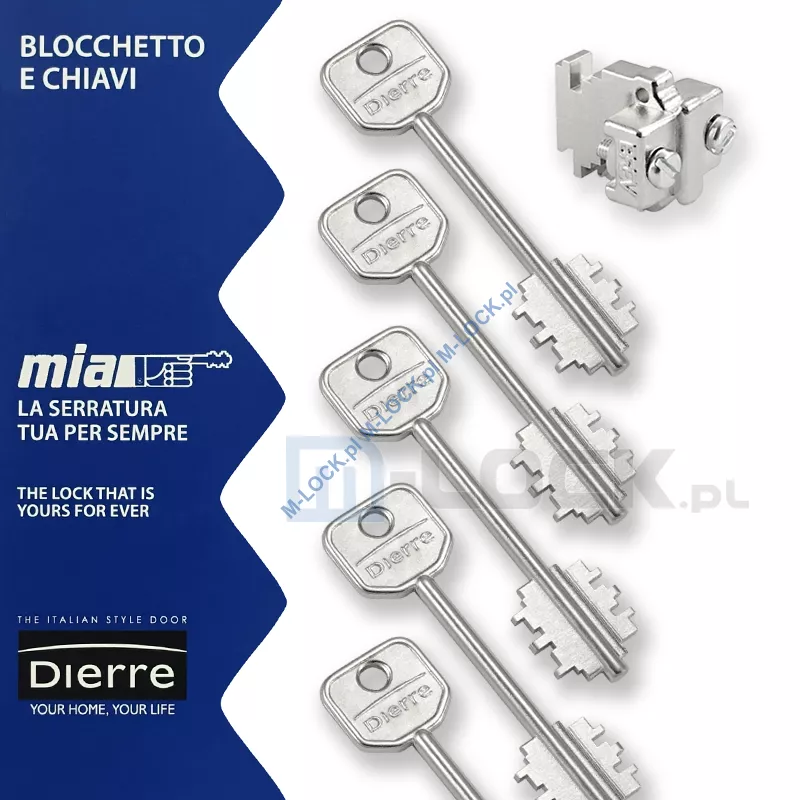 MIA 3110-5, wkładka do drzwi DIERRE (5 kluczy 92 mm)