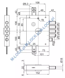 ATRA 711, zamek do drzwi DIERRE ASSO 5 (bez wkładki MIA) - 4