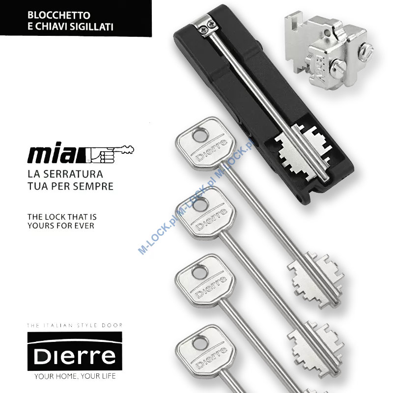 MIA 3230-5, wkładka do drzwi DIERRE (4 klucze 107 mm + klucz składany)