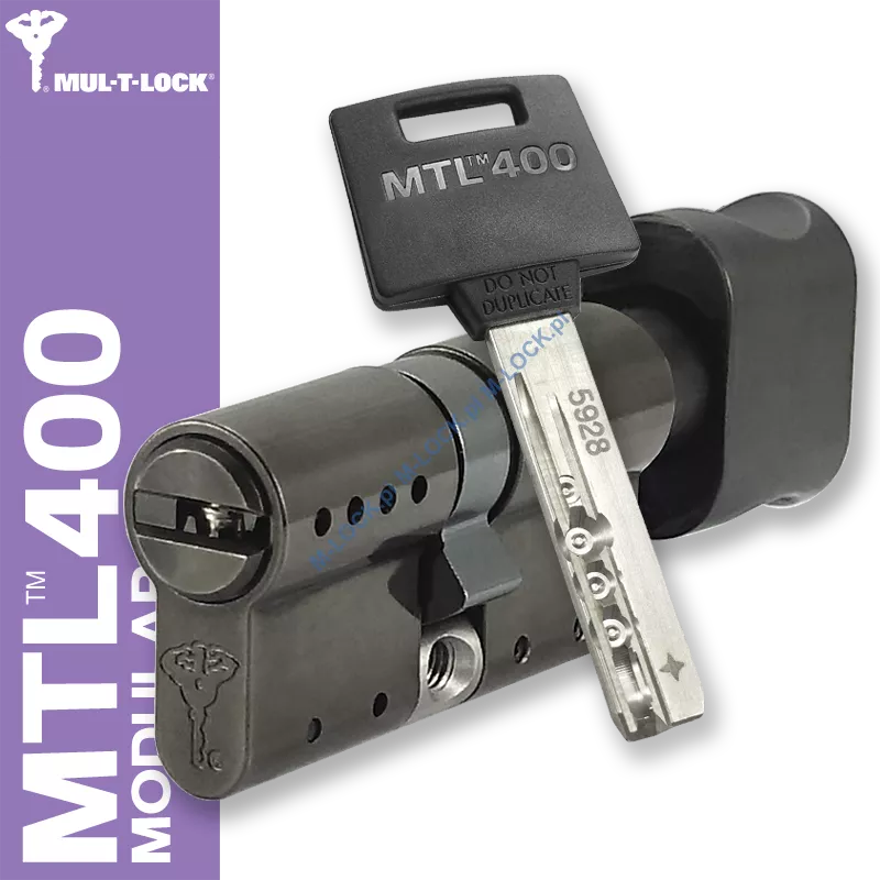 MUL-T-LOCK MTL 400 Modular / Classic PRO 31/31G2NB (62 mm), wkładka patentowa z pokrętłem - black nickel