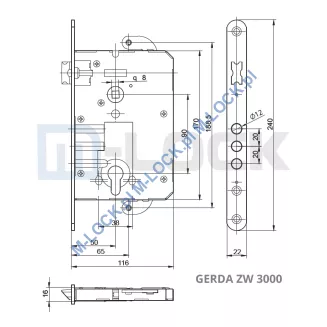 GERDA ZW-3000, zamek główny-wpuszczany - 4