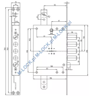 CR Serrature 7051.28N zamek centralny-rozporowy - 4