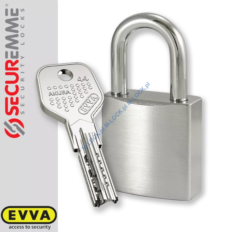 SECUREMME 7550XCS / EVVA Akura 44, kłódka hartowana