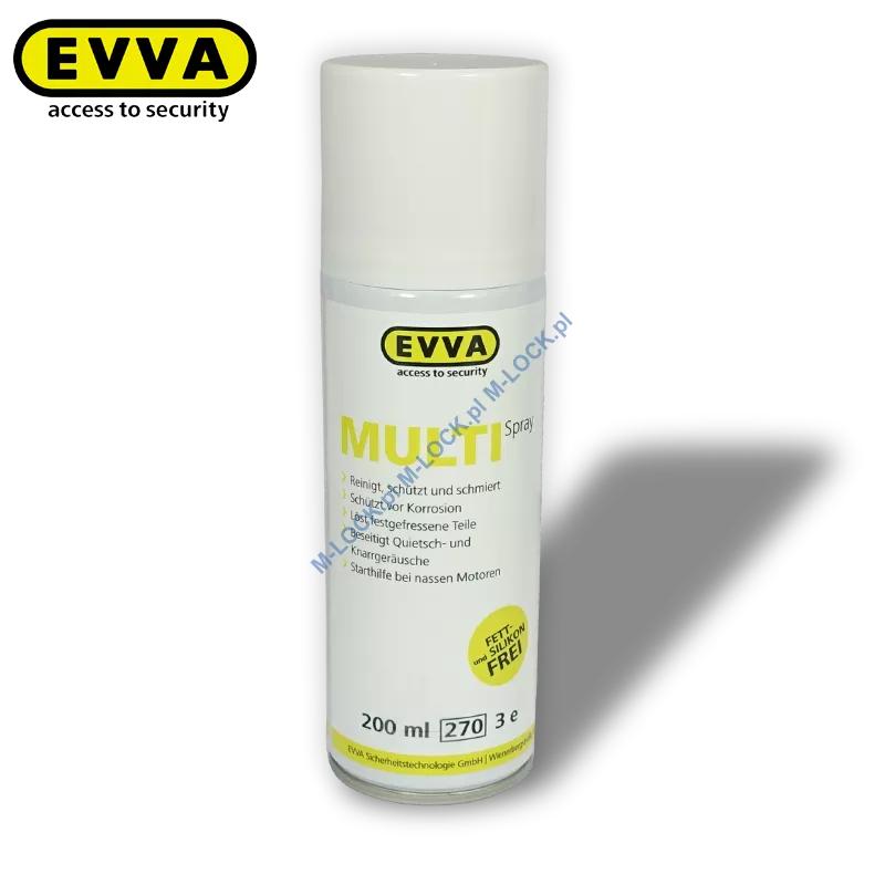 EVVA multi-SPRAY, profesjonalny preparat do konserwacji zamków i cylindrów (200 ml)