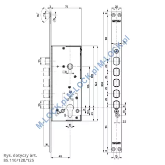 MOTTURA 85.110 zamek jednopunktowy na wkładkę - 2