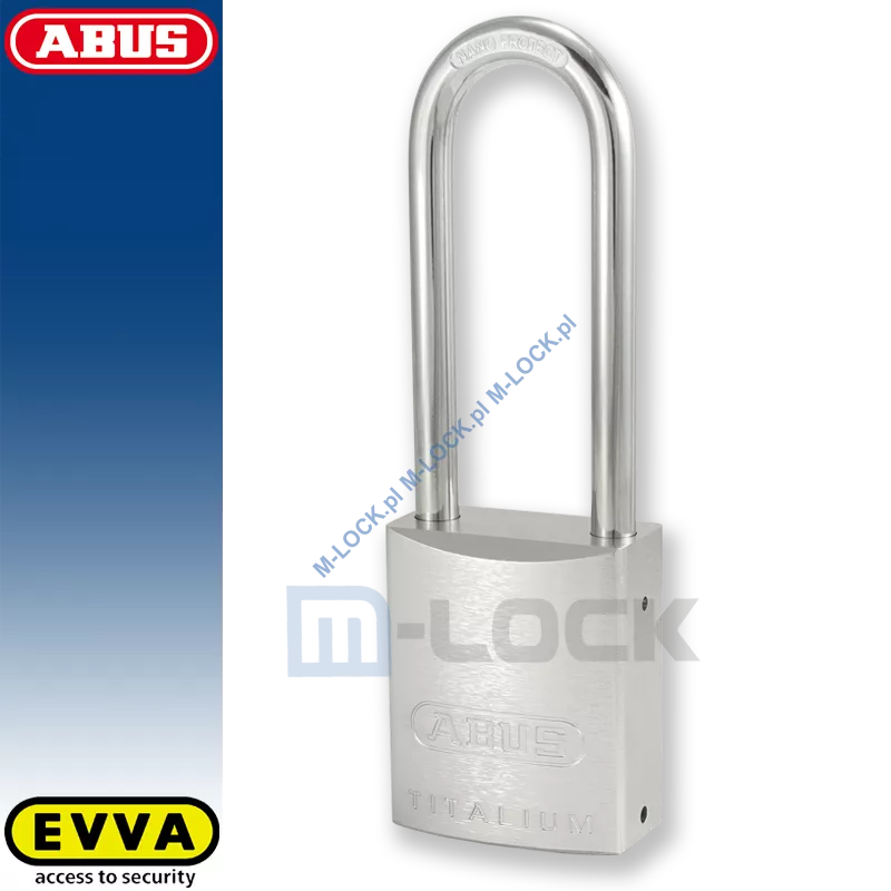 ABUS-86TI-45/HB80 TITALIUM / kłódka z wkładką EVVA AKURA 44, domówienie kłódki do kodu (do karty)