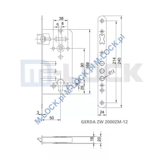 GERDA ZW-2000 ZM12, zamek główny-wpuszczany - 4