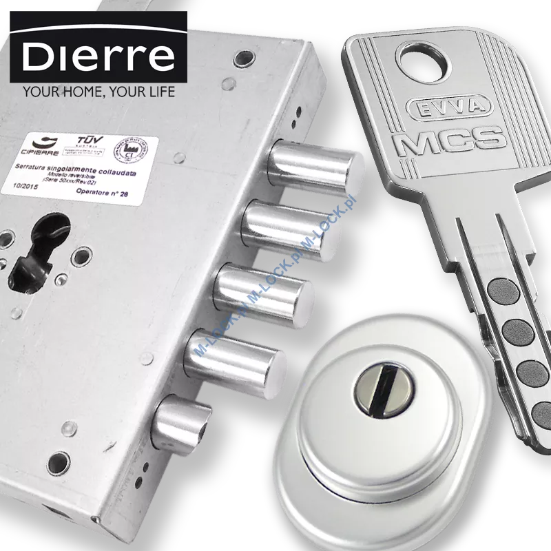 ZESTAW Nr 145A do drzwi Dierre - EVVA MCS (montaż Warszawa)