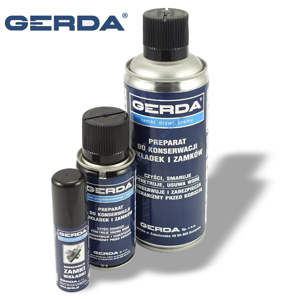 GERDA SPRAY, preparat do konserwacji zamków i cylindrów (25 ml, 100 ml, 400 ml)