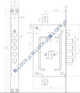 CR Serrature 2650PE.28N/72 zamek centralny-rozporowy - 3
