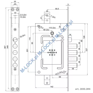 CR Serrature 2650.28N zamek centralny-rozporowy - 2