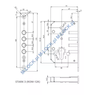 STARK 3 (ROM 12K), zamek dodatkowy do drzwi Juwent, OK-BUD, La Porte - 4