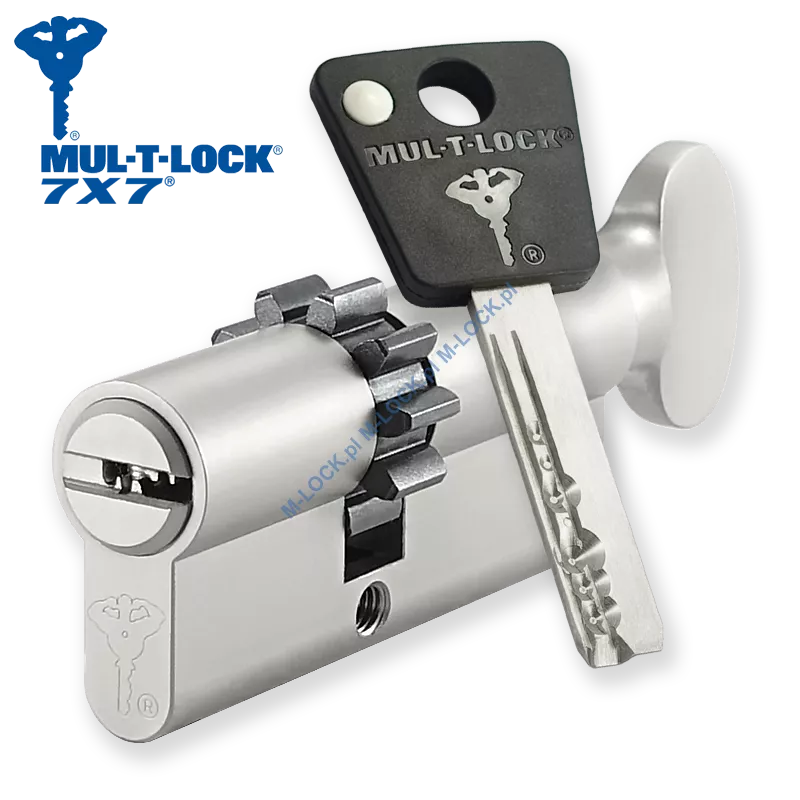 MUL-T-LOCK 7X7 30/40G1ZN (70 mm), wkładka patentowa z gałką