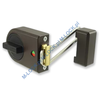 IKON 9132 (Assa-Abloy), zamek nawierzchniowy ze sztywnym łańcuchem (kolor: brąz), bez cylindra - 2