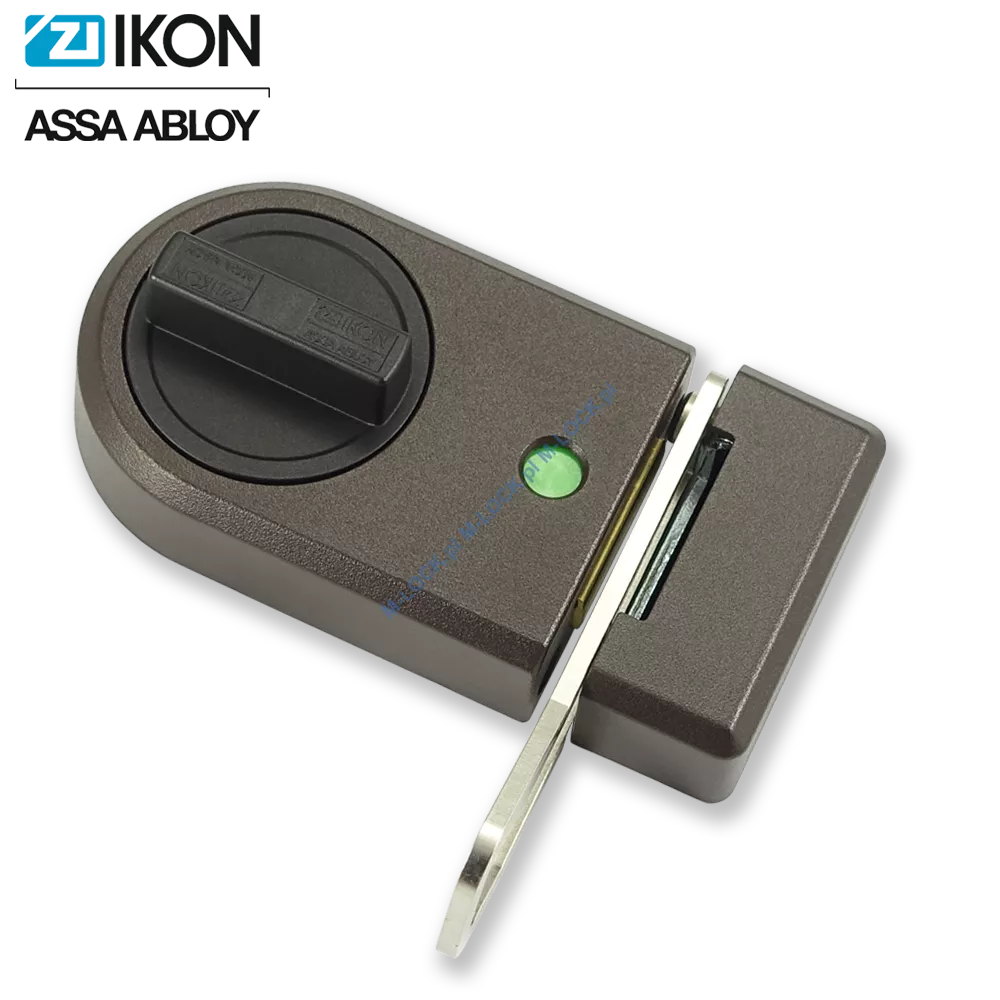 IKON 9132 (Assa-Abloy), zamek nawierzchniowy ze sztywnym łańcuchem (kolor: brąz), bez cylindra