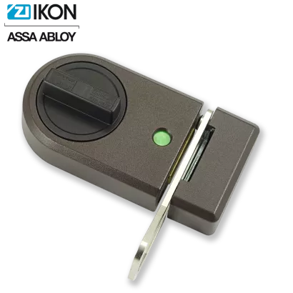 IKON 9132 (Assa-Abloy), zamek nawierzchniowy ze sztywnym łańcuchem (kolor: brąz), bez cylindra