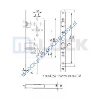GERDA ZW-1000ZM PREMIUM, zamek główny-wpuszczany - 4
